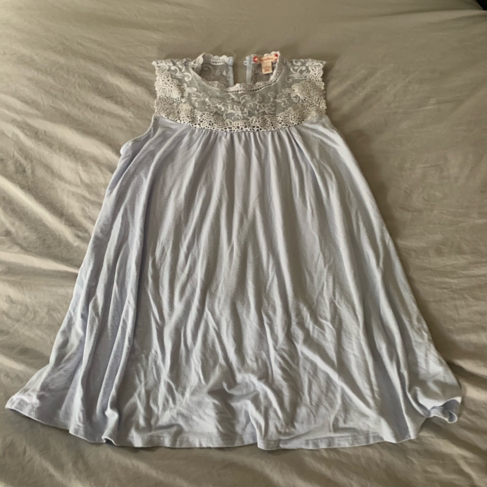 Girls Blue Lace Detailed Blouse